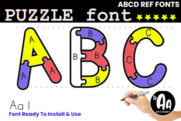 Alphabet Letters Puzzles Font for Handmade Learning & Display Projects