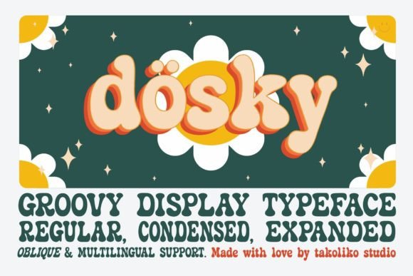 Dosky: A Groovy Retro Bubble Font for Handmade Creators