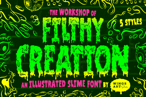 Filthy Creation: A Cartoonish Slime Font That Pops on Packaging & Social Graphics