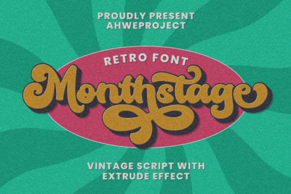 Monthstage: A Vintage Retro Font for Editorial Warmth