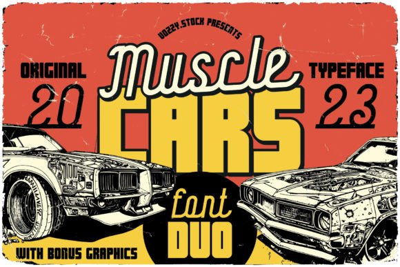 Muscle Cars Font: Vintage Display Fonts for Bold Digital Branding