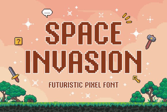 Space Invasion Pixel Font for Bold Brand Identity