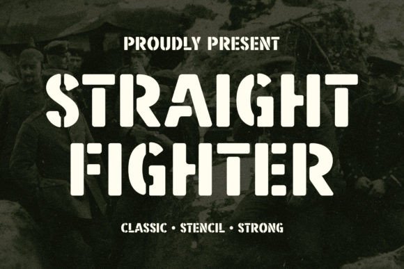 Straight Fighter Stencil Font for Bold Handmade Designs